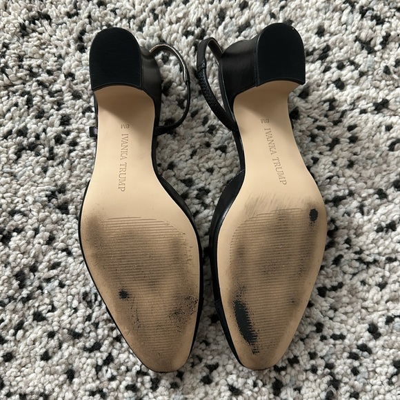 Black Leather Slingback Heels - Picture 7 of 8